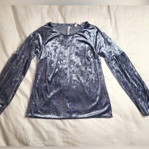 Chic Women's Velvet Blouse in Gray